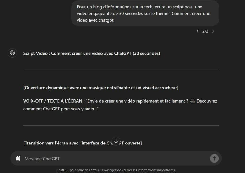 capture comment créer une vidéo avec chatgpt