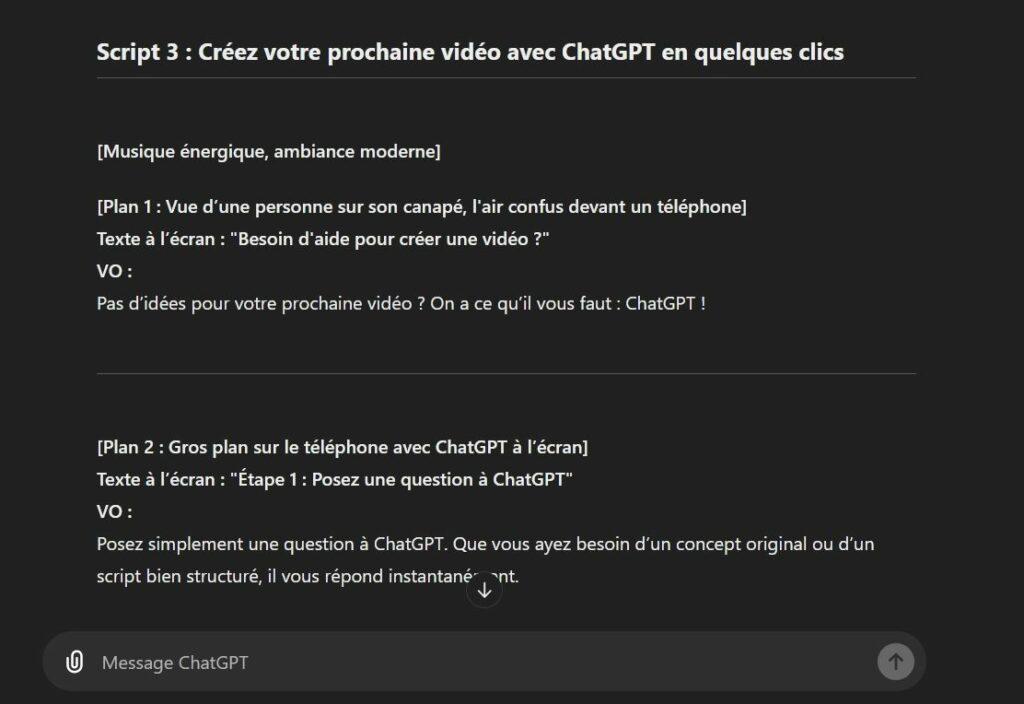 script vidéo chatgpt