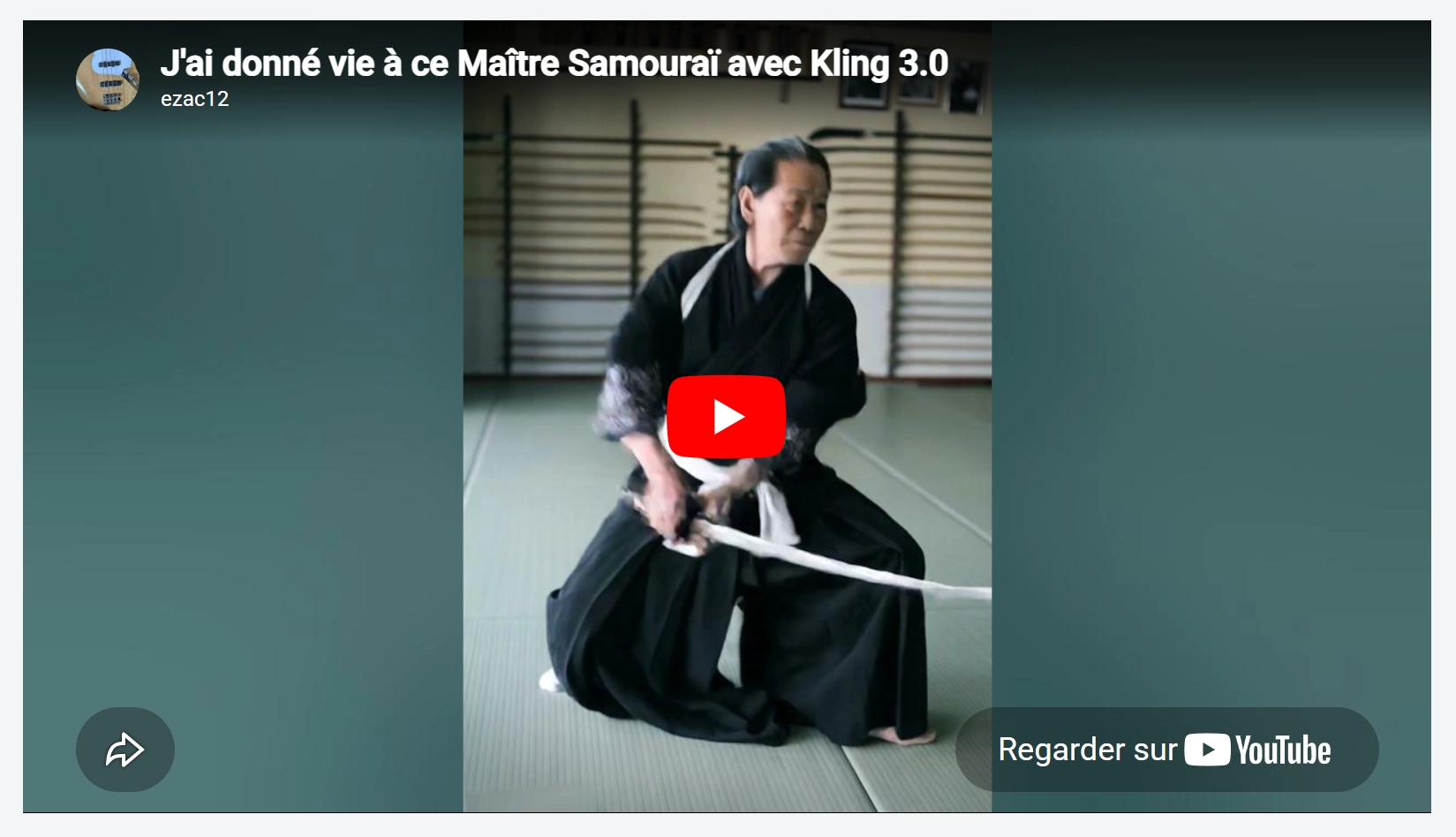 Test Kling AI 3.0 image vers vidéo avec une image de samouraï